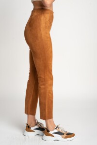 Pantalon Gamuza Cuero Vegano Camel