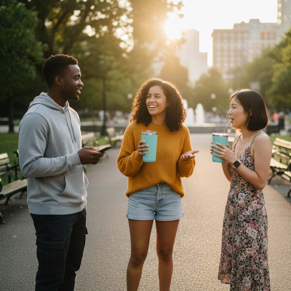 Vaso Térmico Acero Inoxidable Hermético 590ml Frio Calor Color Turquesa