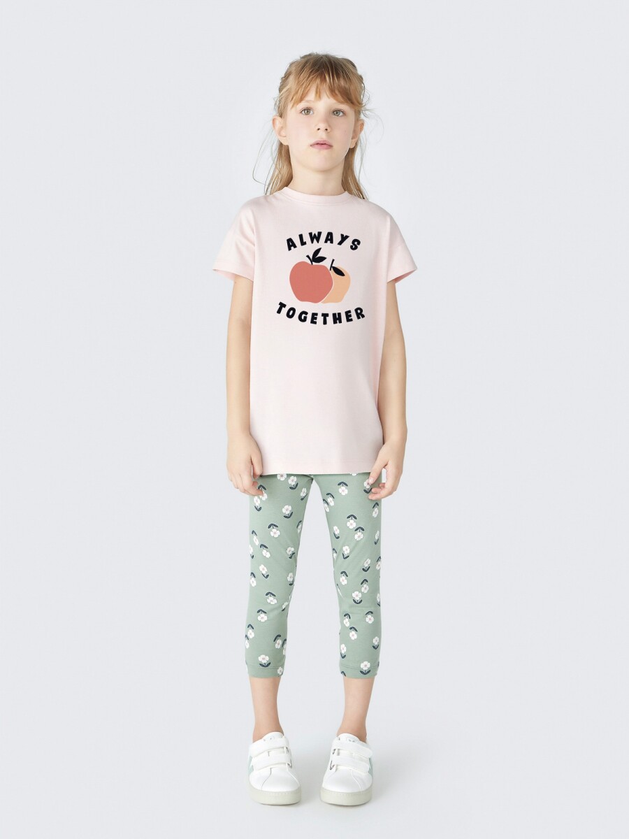 CONJUNTO DE NIÑA CON CALZA  - ROSA 