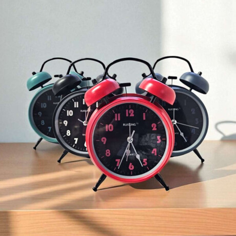 Reloj despertador retro metálico con doble campana 10*17 Verde