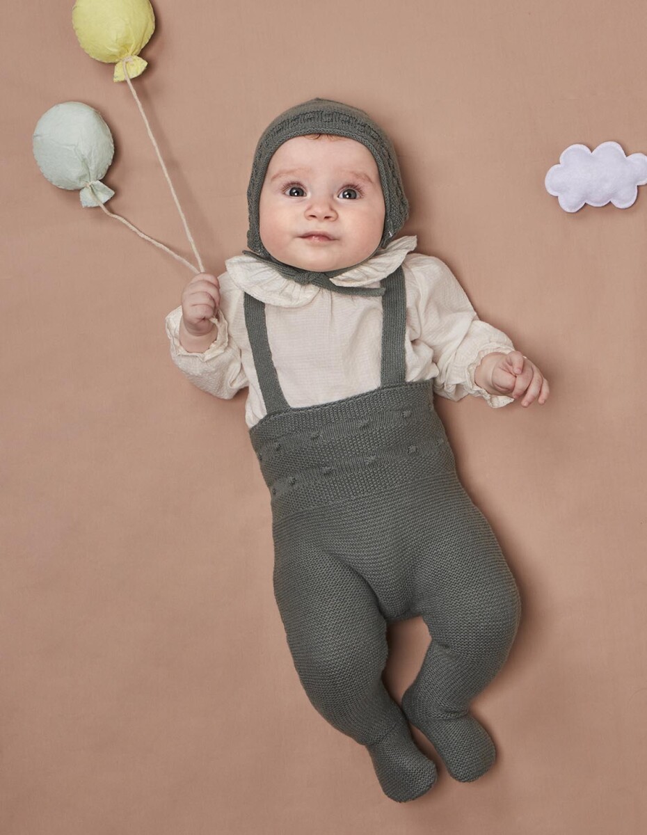 Peto Largo Con Detalles De Punto Arroz - Verde Oscuro 