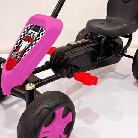 Auto Go Karting Pedal Infantil Cuatriciclo Carrera Rosa