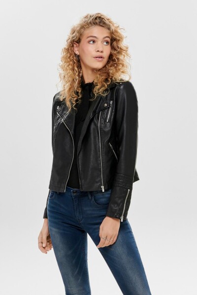 Chaqueta Gemma Biker Efecto Piel Black