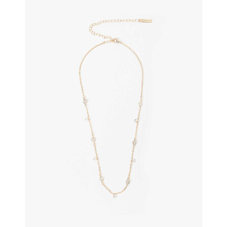 Collar Corto De Corazones Con Cubic Zirconia Dorado