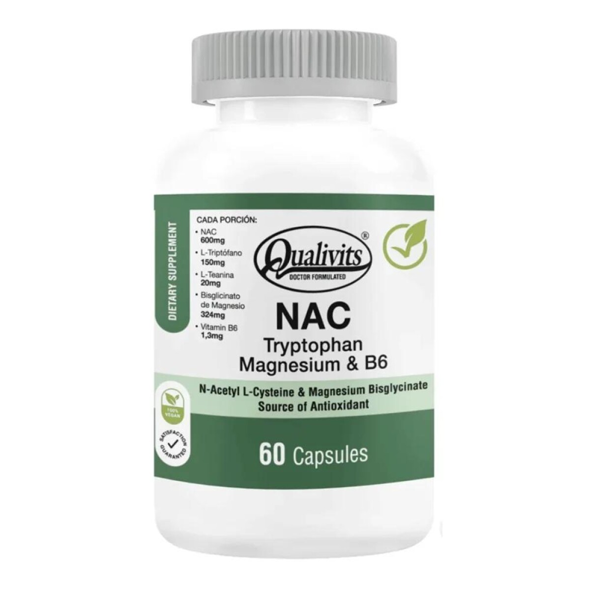 NAC Tryptophan Magnesium & B6 60 Cápsulas - Qualivits 