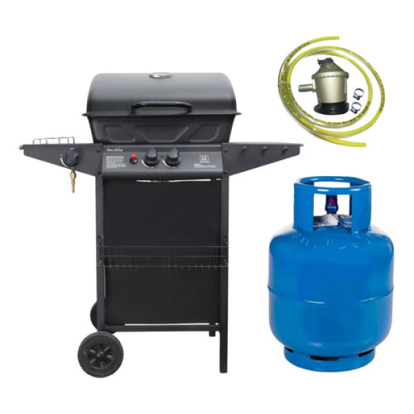KIT BARBACOA A GAS PORTATIL DECAKILA 2Q + GARRAFA 13KG + VALVULA KIT BARBACOA A GAS PORTATIL DECAKILA 2Q + GARRAFA 13KG + VALVULA
