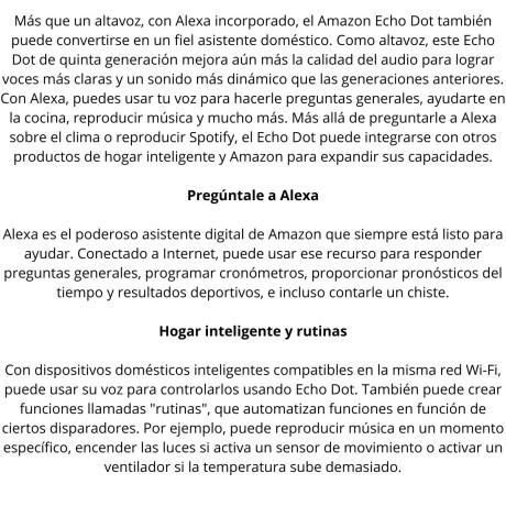 Asistente inteligente Amazon Echo Dot 5 con reloj V01