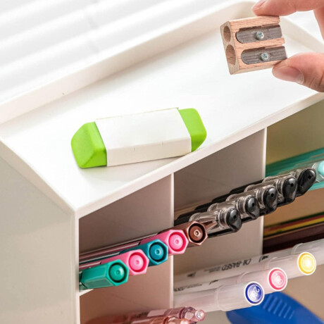 Organizador para útiles con cajón Blanco