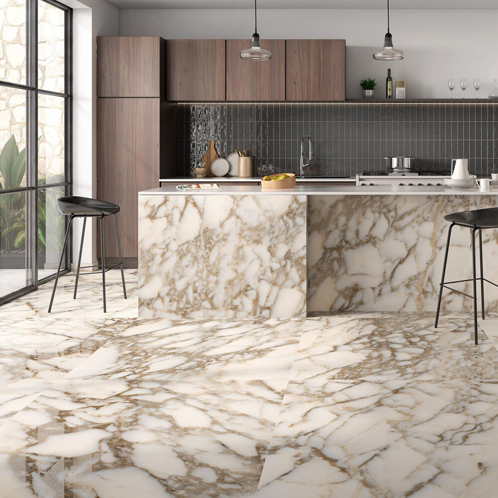 PORCELANATO RAIN ARABESCATO GOLD "A" 120X120 CM Porcelanato Rain Arabescato Gold "a" 120x120 Cm