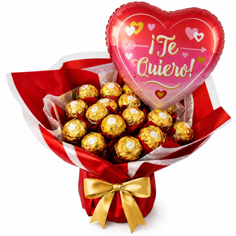 Bouquet de Ferrero Rocher Rojo 15 bombones