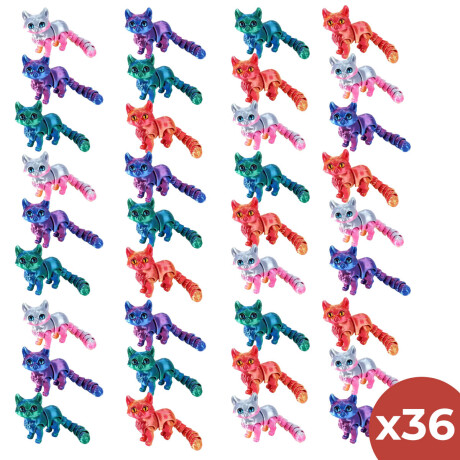 Set X36 Cotillón N°62 Sorpresita Lagartija Gato 3d Gato
