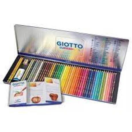 GIOTTO SUPERMINA - Caja de metal con 46 lápices de colores GIOTTO SUPERMINA - Caja de metal con 46 lápices de colores