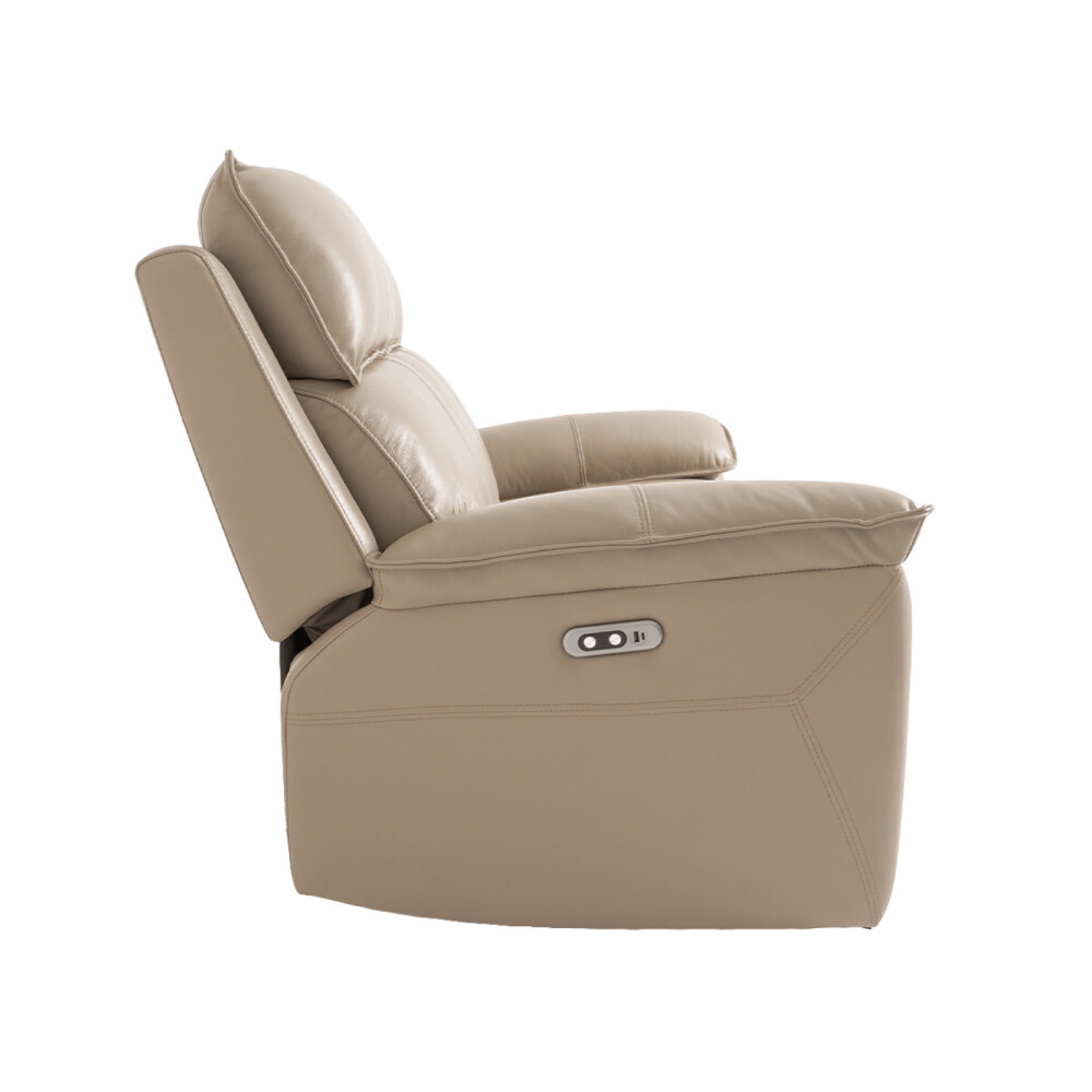 RECLINER ELÉCTRICO 2 CUERPOS CUERO-Y-SIMIL-CUERO MARRON JOSHUA TAUPE