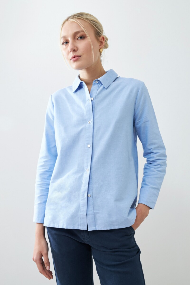 Camisa oxford celeste