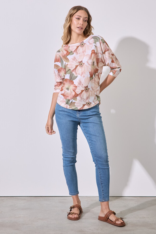 Blusa Tejida Print TOSTADO/MULTI