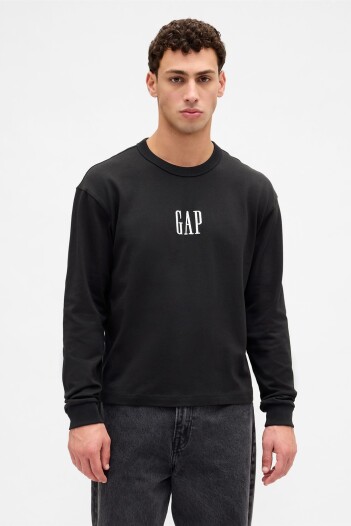 Remera Logo Gap Manga Larga Hombre Moonless Night