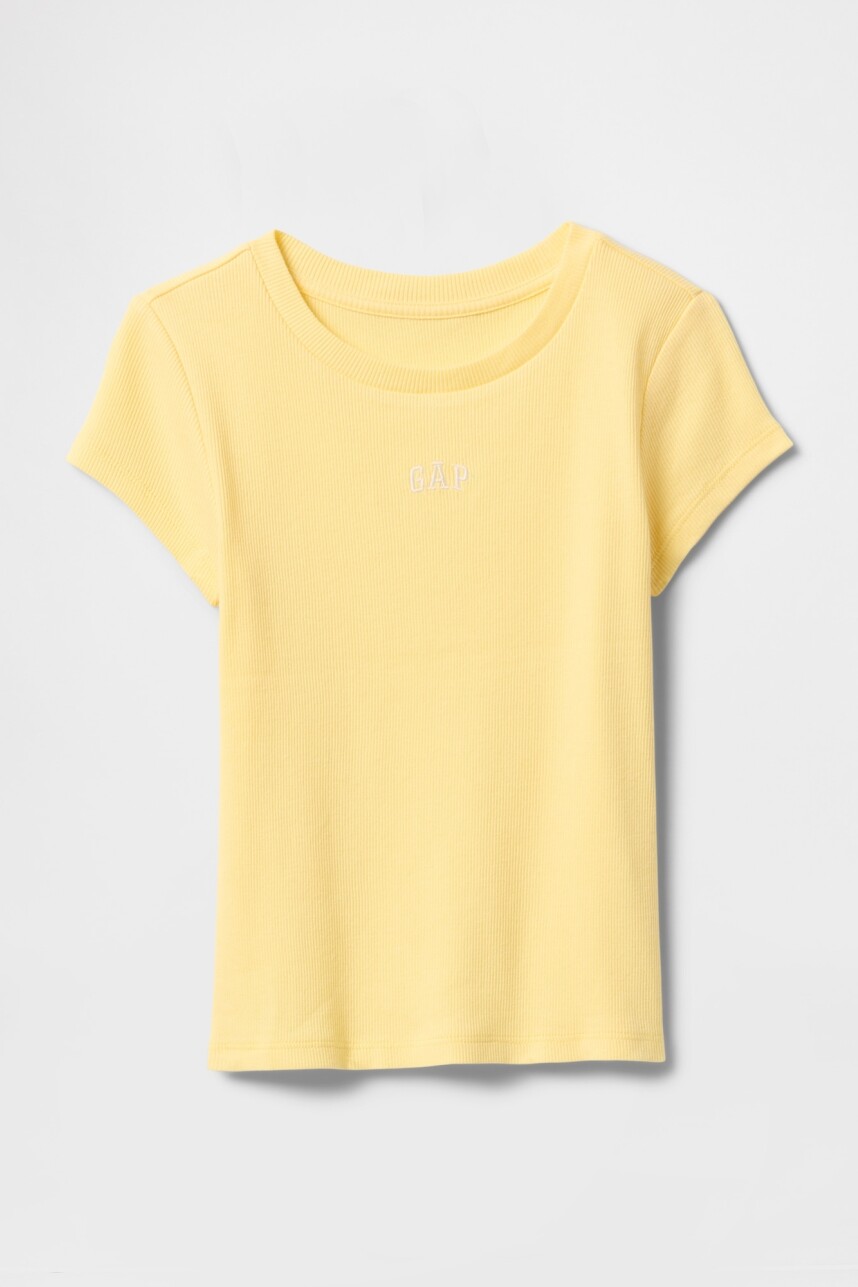 Remera Logo Ribbed Niña Pale Banana 12-0824Tcx