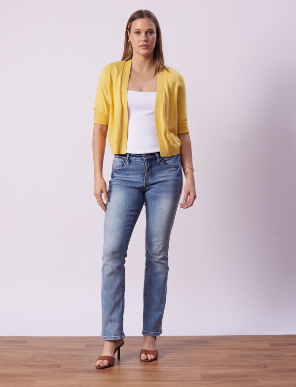 Cardigan Puño Botones AMARILLO