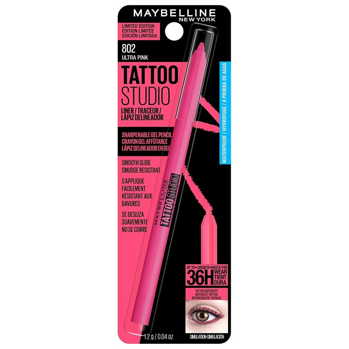 Lápiz Delineador en Gel Maybelline Tattoo Studio Ultra Pink 