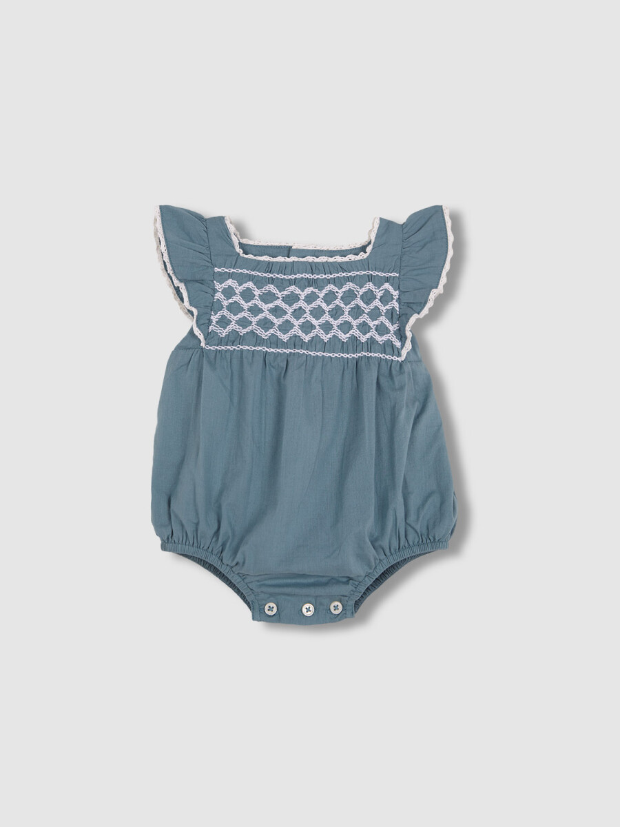 Ranita Con Smock Azul Claro