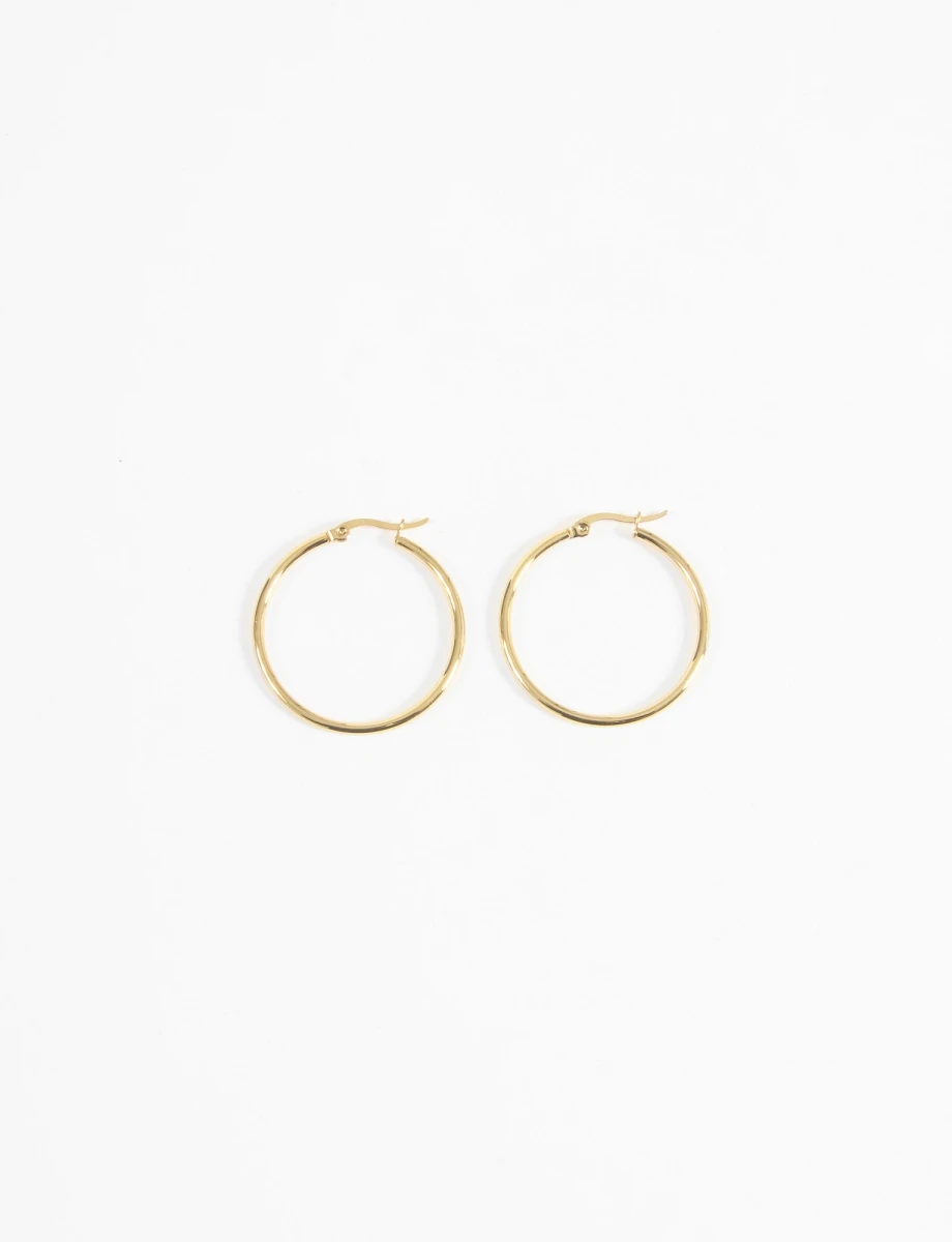 Aros acero large - dorado 