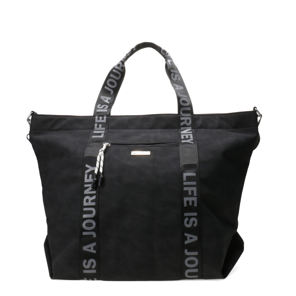 Bolso Miss Carol Ravi Con Asa Estampada - Negro 