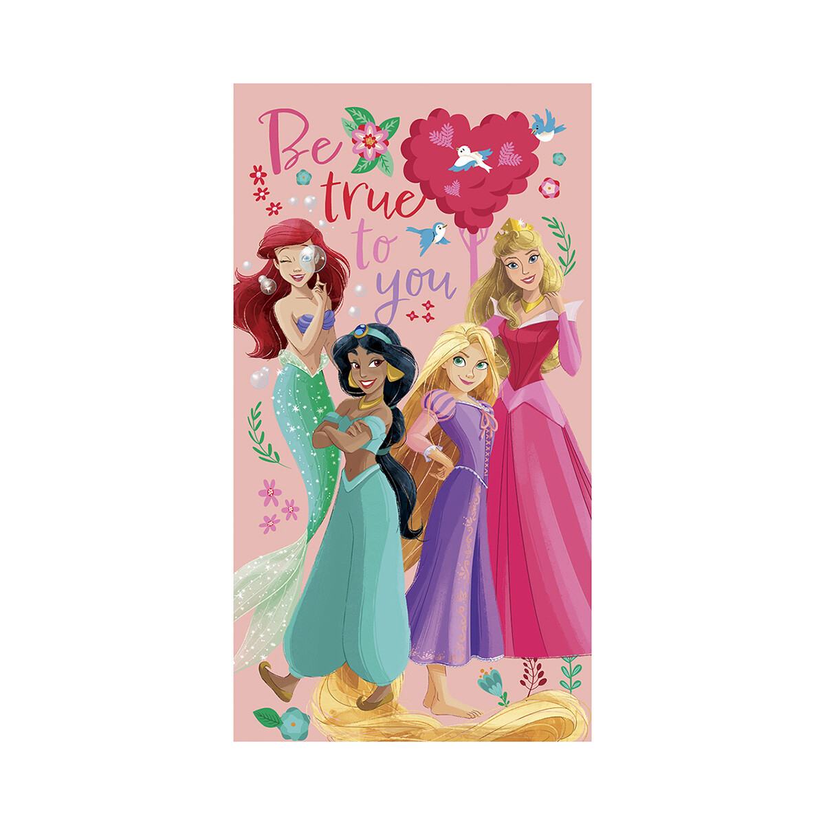 Toalla Playera 100% Algodón 70 x 130 cm - Princesas Disney Juntas 