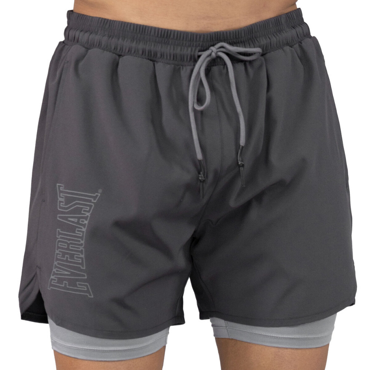 SHORT 2IN1 MEN POLY/SPX EVERLAST SLAM IV CH M6 - CHARCOAL 