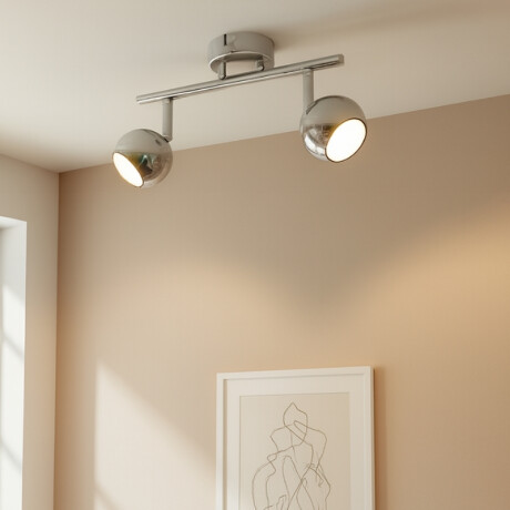 LUMINARIA DE ADOSAR GINA X2 Luminaria de Adosar Gina Doble Orientable Plateado