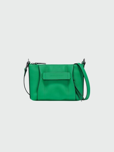 Longchamp -Cartera de cuero con correa extraible, 3D Verde