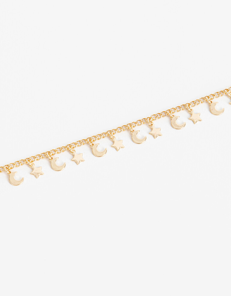 Pulseras Flexibles Metal Pulsera Metal Estrellas - Dorado