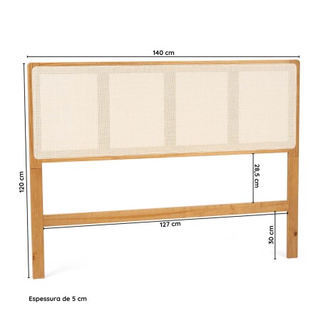 RESPALDO 2 PLAZAS MADERA MARRON PRAGA