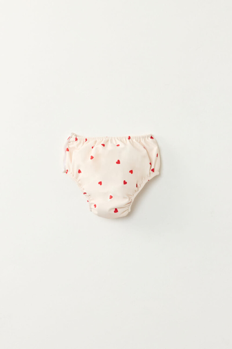 Pañal para agua reutilizable Estampa Corazones Crudo