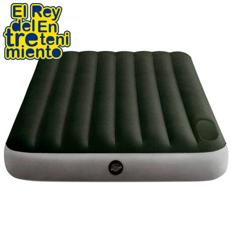 Colchón Inflable Intex 1 1/2plaza Grande Camping +inf Gris