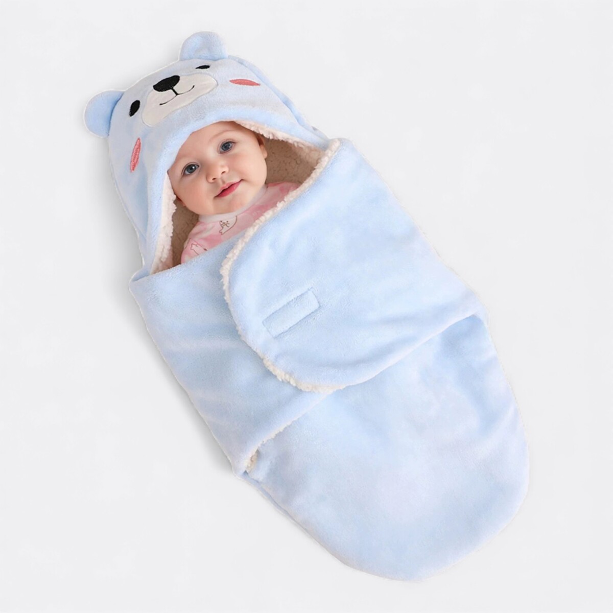 Manta Envolvente Bebé - Oso Azul 