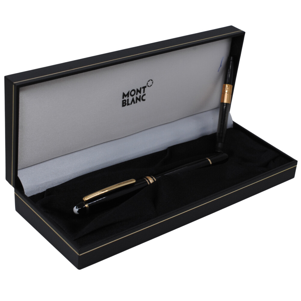 Pluma estilográfica Montblanc Meisterstuck usada con caja y papeles Pluma estilográfica Montblanc Meisterstuck usada con caja y papeles