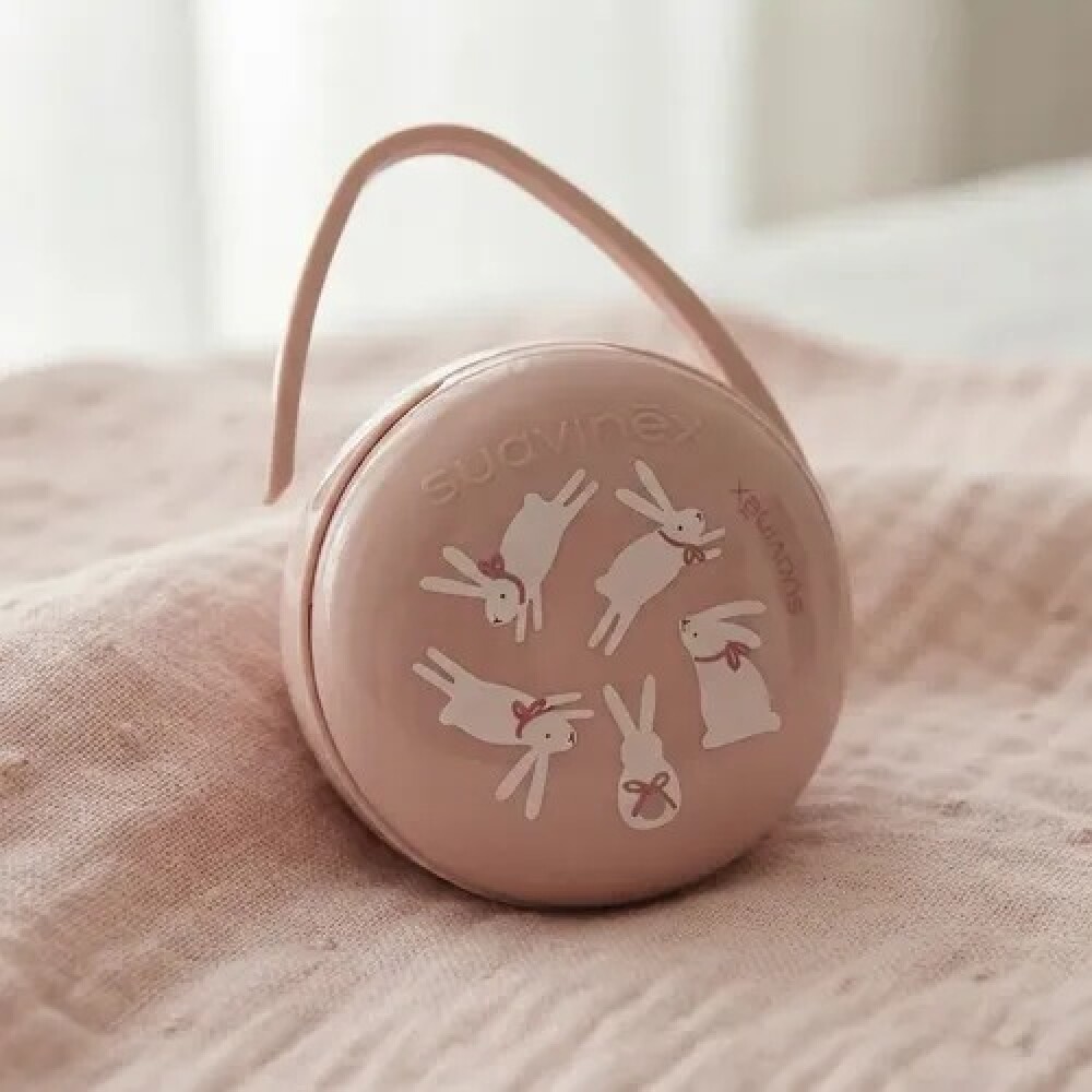 Porta chupete Pod Suavinex rosa conejos