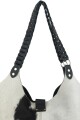 Tote bag de cuero Negro con blanco