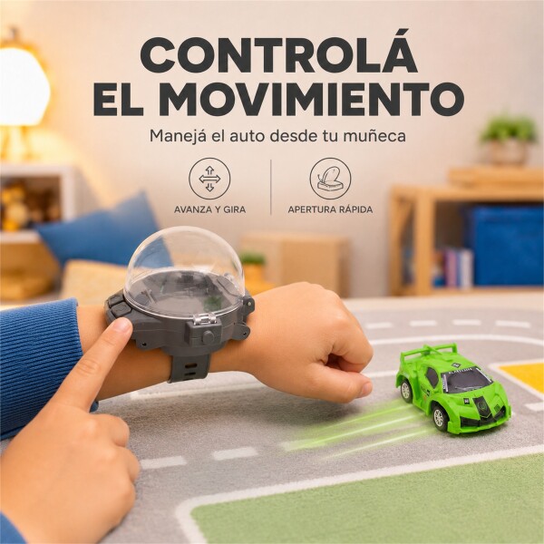 Auto a Control Remoto con Pulsera y Cápsula de Guardado Verde 1