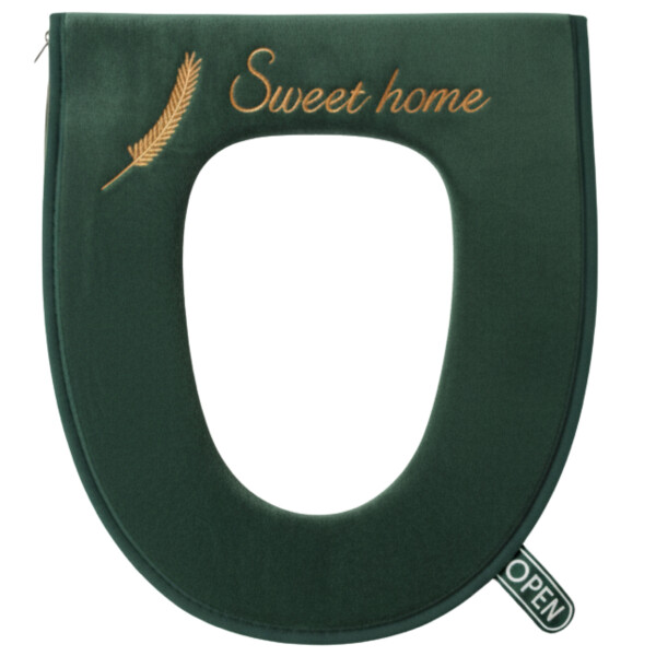 Funda con Cierre Tela Acolchonada para Tapa de Water Inodoro Color Verde