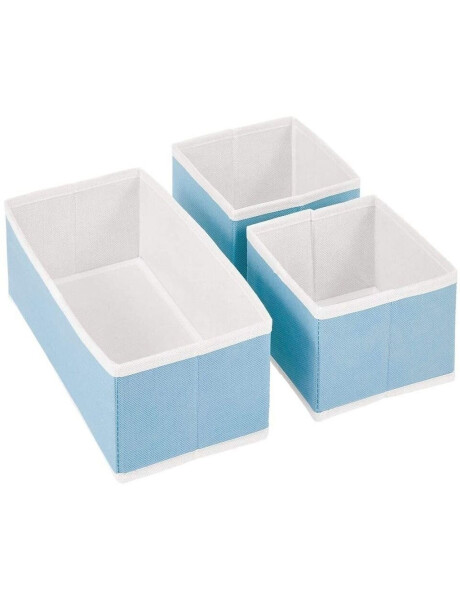 SET 3 ORGANIZADOR TELA 28x14x11/14x14x11CM CELESTE SET 3 ORGANIZADOR TELA 28x14x11/14x14x11CM CELESTE