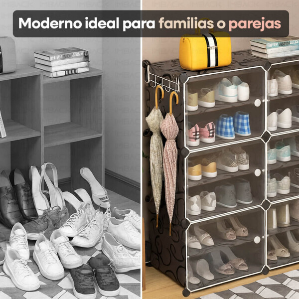 Zapatera Organizador IMBACK IBK-PLC005 | 12 Compartimentos, Compacta, Moderna y Resistente Negro Zapatera Organizador IMBACK IBK-PLC005 | 12 Compartimentos, Compacta, Moderna y Resistente Negro