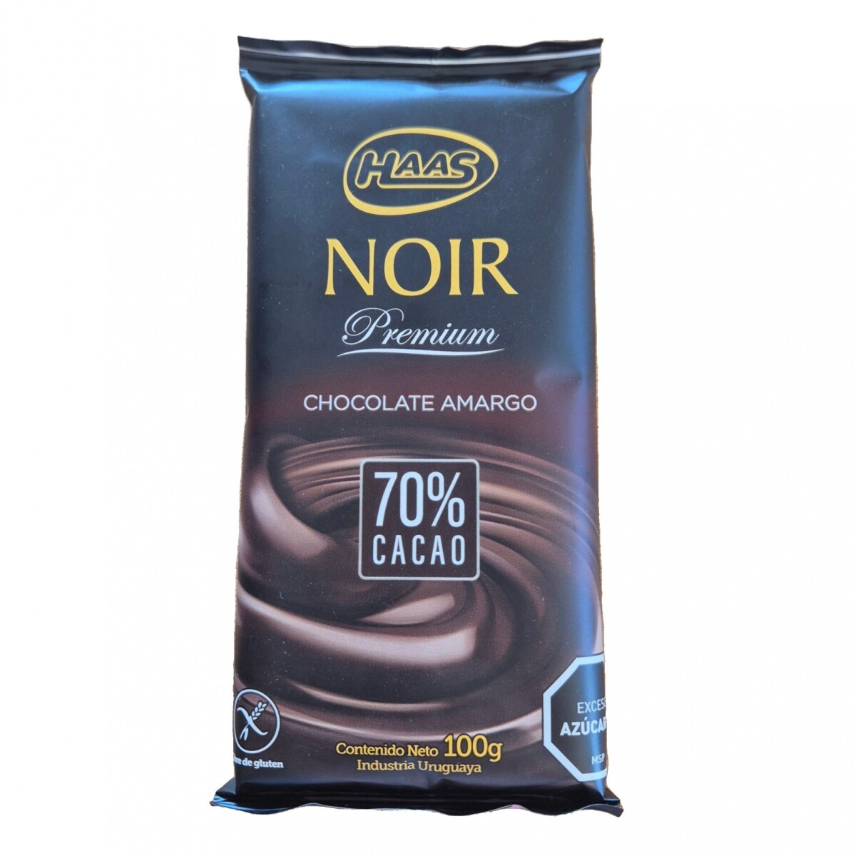 Haas Noir Premium chocolate amargo 70% cacao 100g 