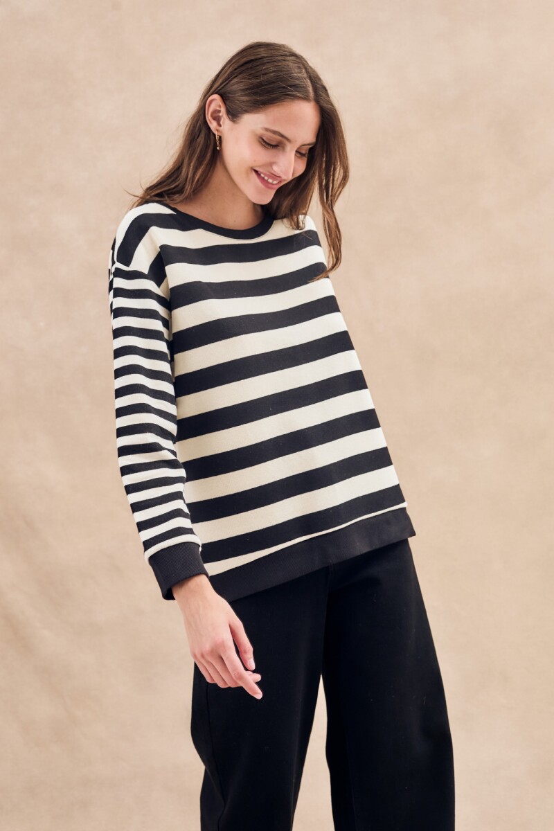 Sweater Rayado Multi Negro
