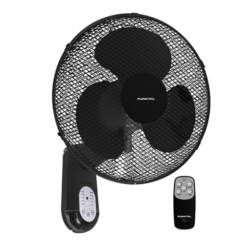 VENTILADOR DE PARED PUNKTAL PK-422 -c/Control- 40 cm Negro N/A