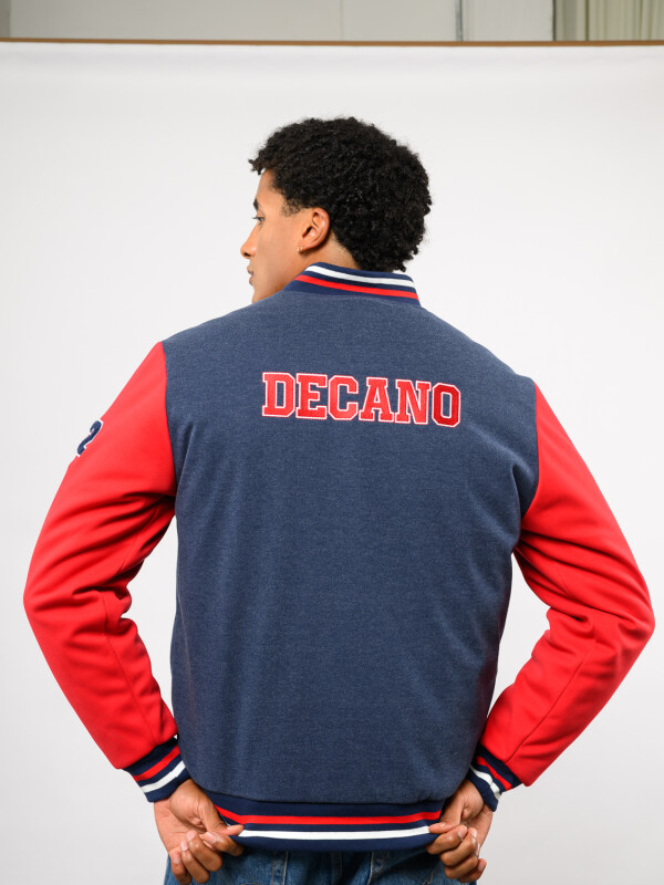 Campera Bomber Vent Nacional Hombre Azul Marino, Rojo