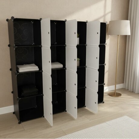 Armario de Plástico Lumax 16 Compartimentos Portátil Blanco