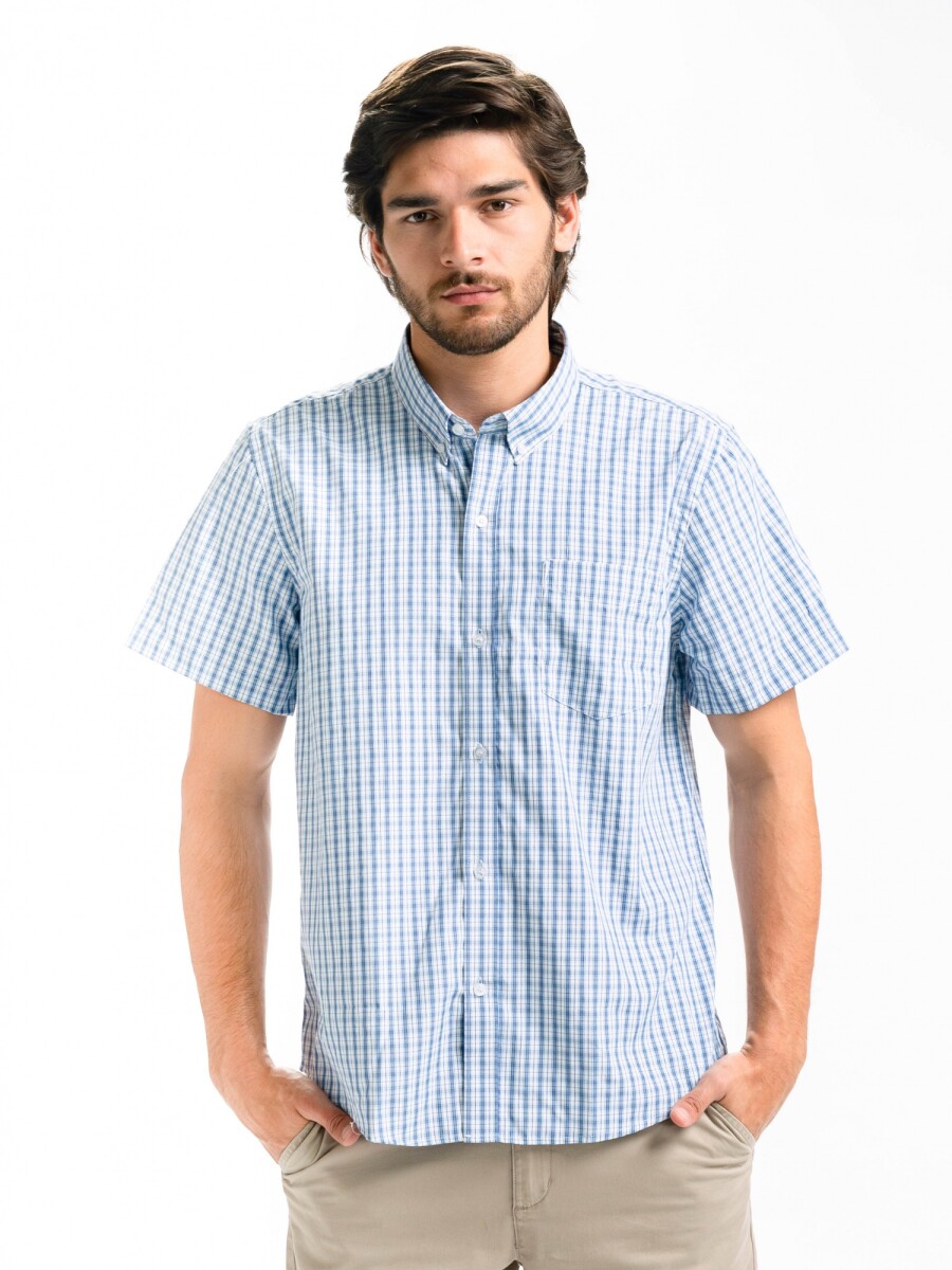 Camisa M/C Cuadros - Azul/Fantasia 4 