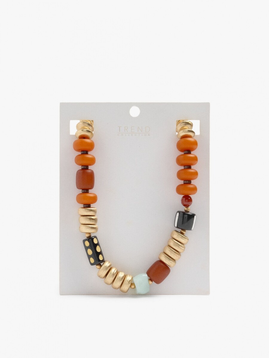Collar Con Cuentas Efecto Vidrio multicolor