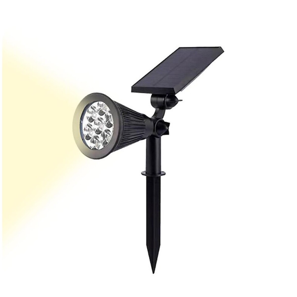 Lampara Foco Solar Jardín Exterior Luz Calida Led Piso 